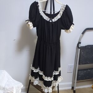 Elegant Black and Cream Dress